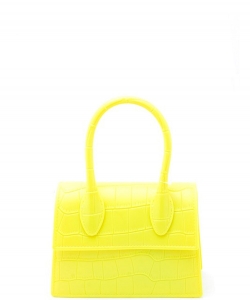 Fashion Smooth Croc Handle Bag PM0722-7156 YELLOW/